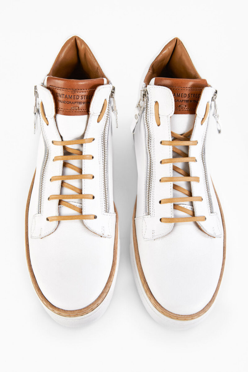 SOHO white welted high sneakers. - Image 5