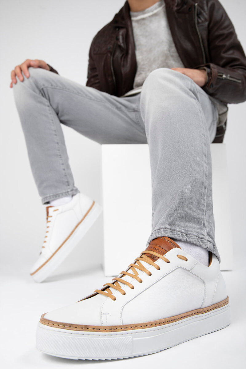 SOHO white welted sneakers. - Image 2