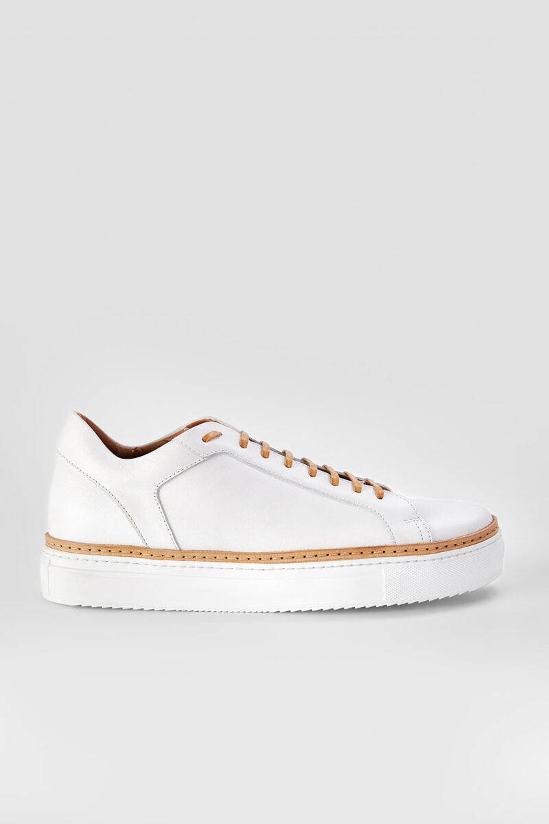 SOHO white welted sneakers.