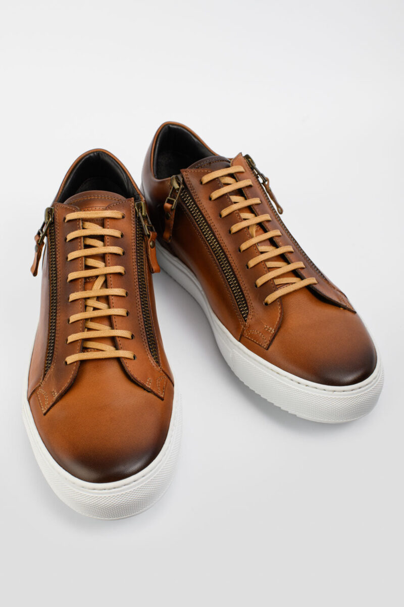 SOHO light-tan double-zip patina sneakers. - Image 3