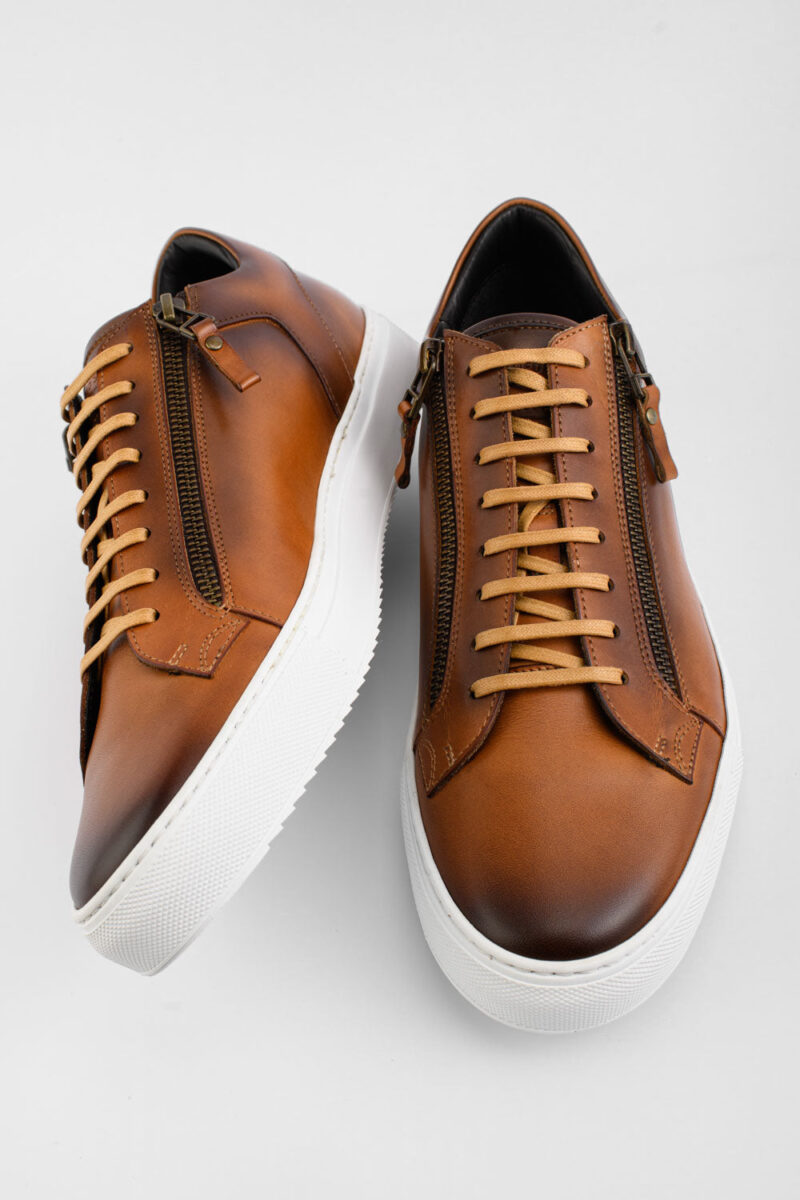 SOHO light-tan double-zip patina sneakers. - Image 4