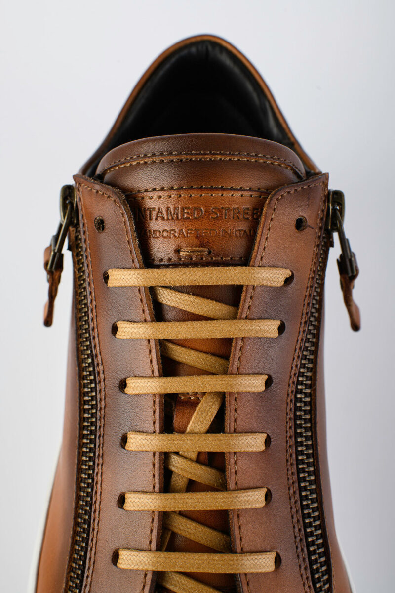 SOHO light-tan double-zip patina sneakers. - Image 6