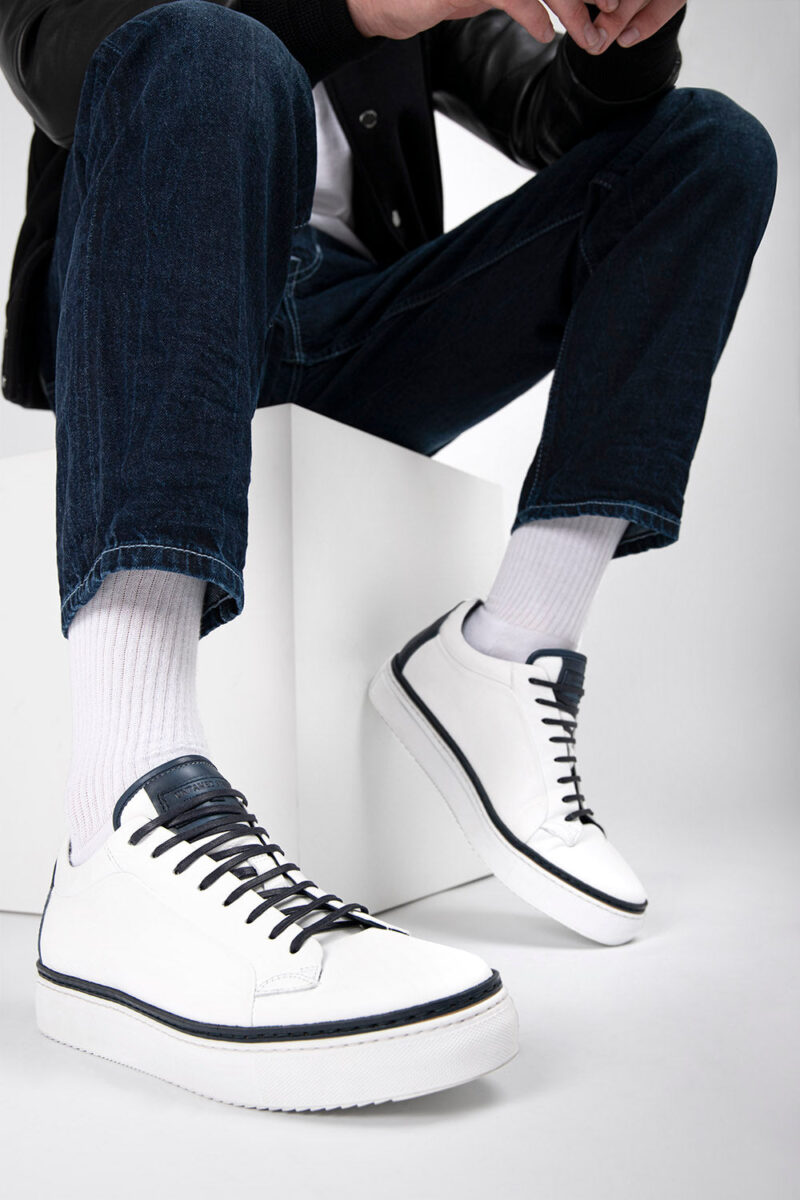 SOHO EDGE white blue welted sneakers. - Image 11