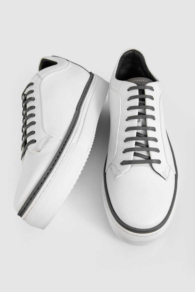 SOHO EDGE white grey welted sneakers. - Image 3