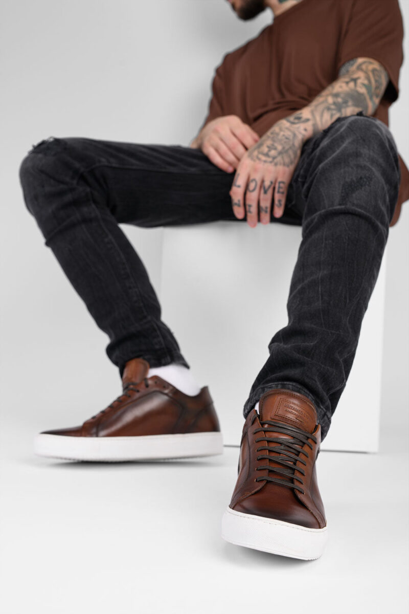 SOHO cocoa-brown patina sneakers. - Image 5