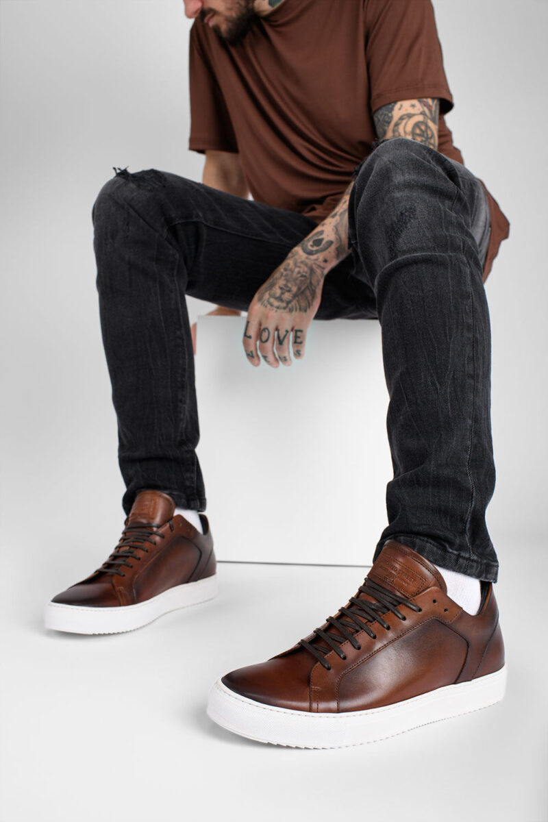 SOHO cocoa-brown patina sneakers. - Image 7