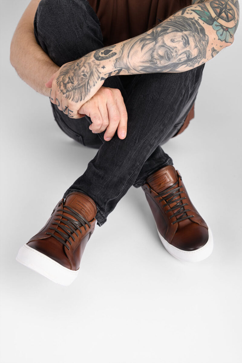 SOHO cocoa-brown patina sneakers. - Image 10