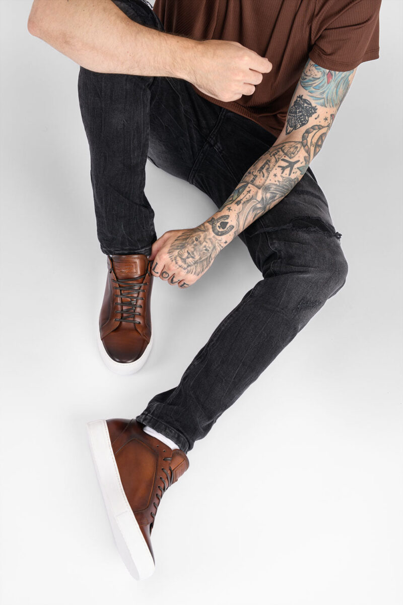 SOHO cocoa-brown patina sneakers. - Image 12