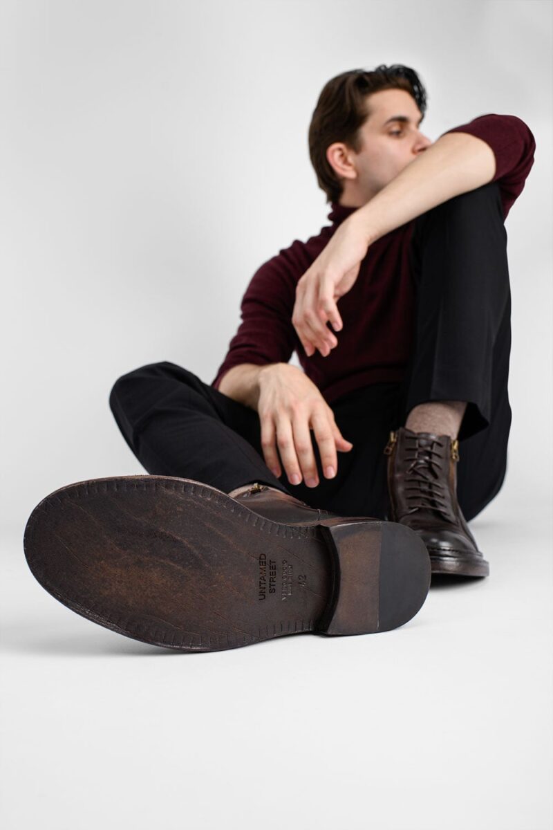 YORK rich-cocoa welted chukka boots. - Image 4