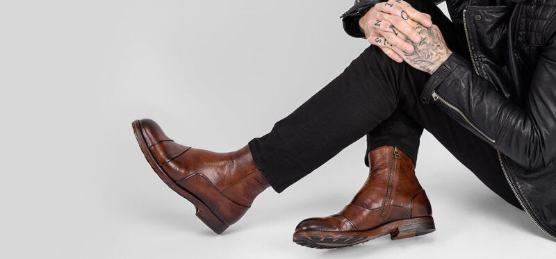 ASTON EDGE cognac laceless ankle boots. - Image 12