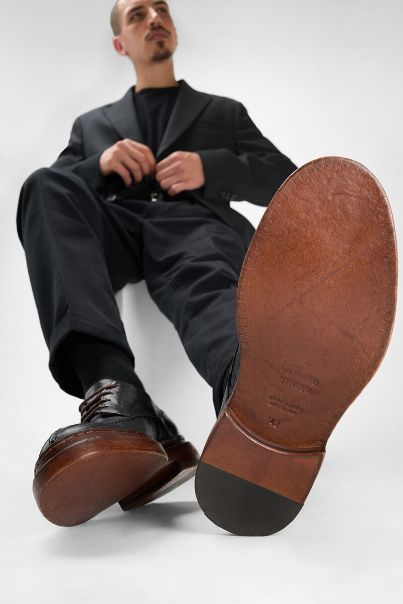 YORK imperial-black welted apron derby shoes. - Image 3