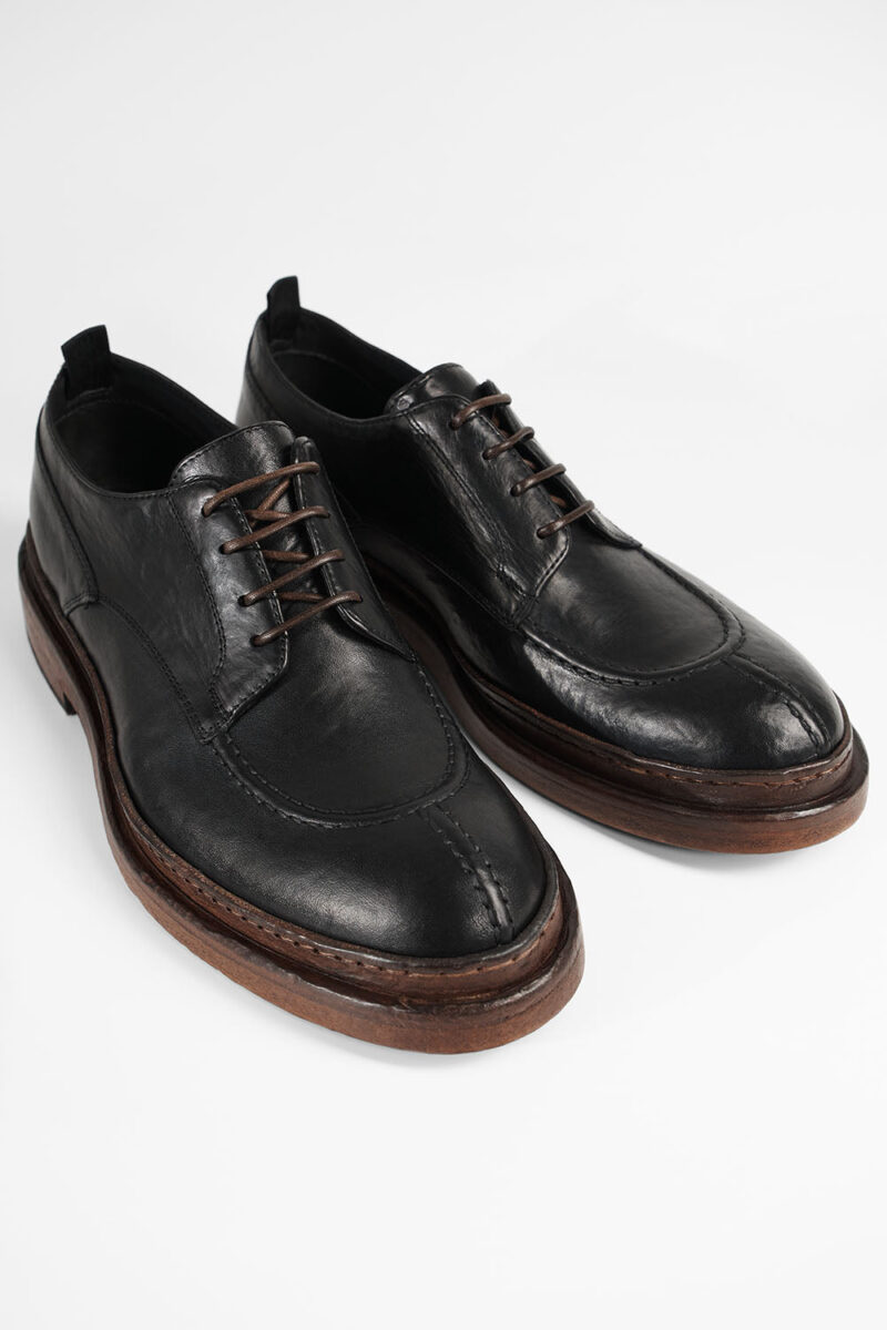 YORK imperial-black welted apron derby shoes. - Image 2