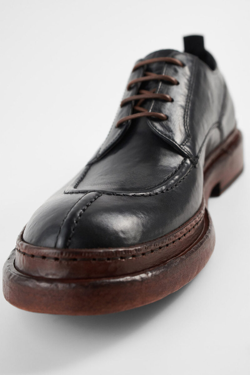 YORK imperial-black welted apron derby shoes. - Image 12