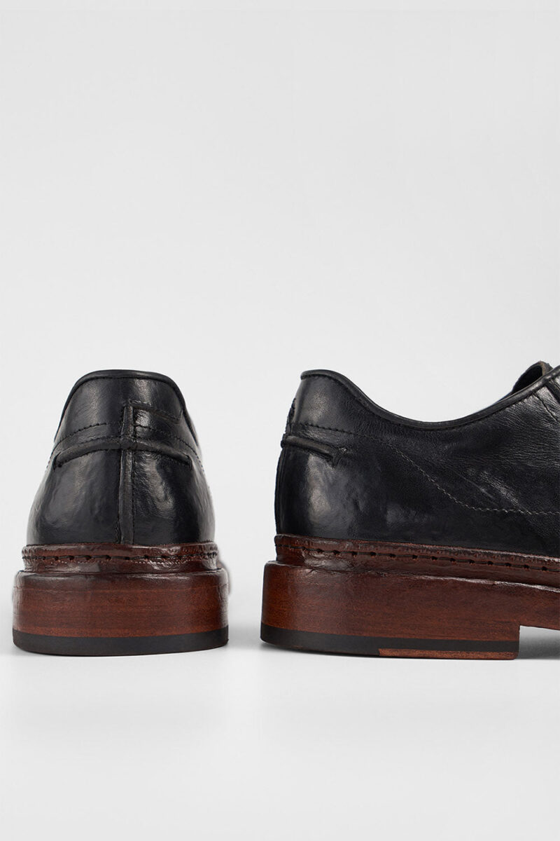 YORK imperial-black welted apron derby shoes. - Image 13