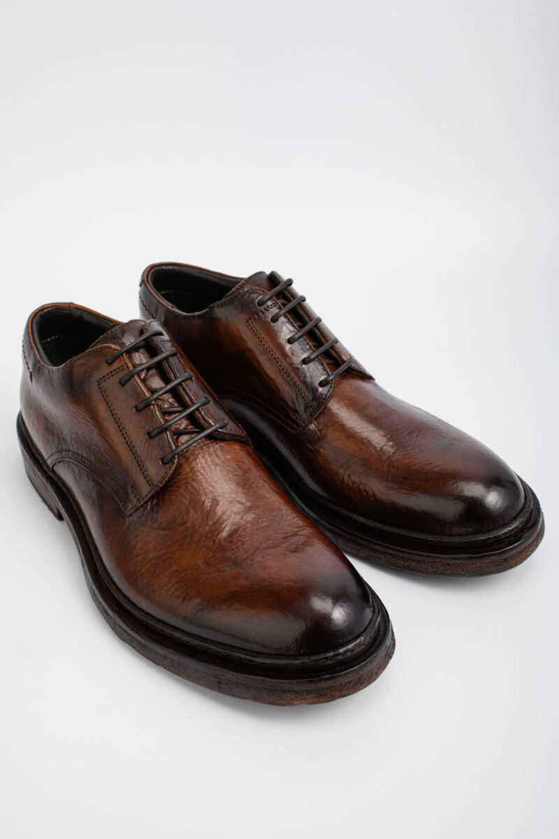 YORK rich-brown welted derby shoes. - Image 4