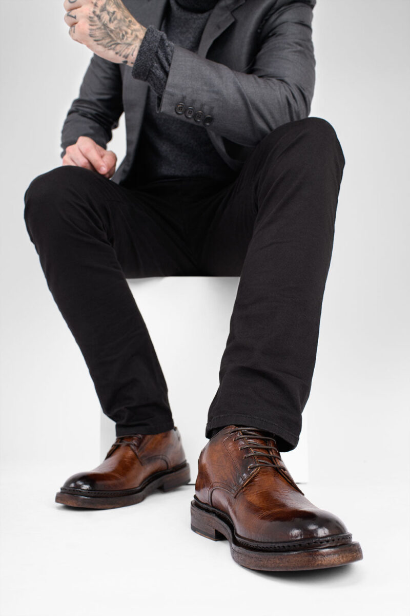 YORK rich-brown welted derby shoes. - Image 6