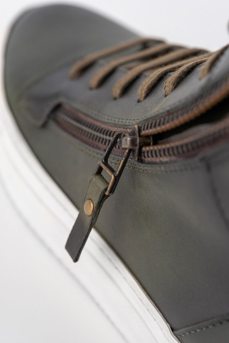 SOHO forest-green patina high sneakers. - Image 6